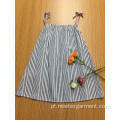 casual striped Uma forma strapy meninas vestido